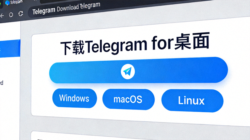 第一步截图：Telegram官方网站桌面版首页，显示下载按钮和系统选择选项