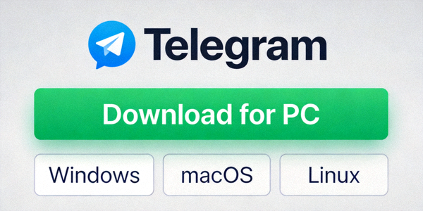 Telegram官方网站下载页面截图 - 显示Download for PC按钮和不同操作系统的选项