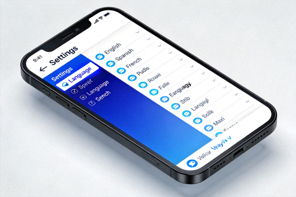 Telegram设置页面中Language语言选项的截图 - 左侧菜单高亮显示