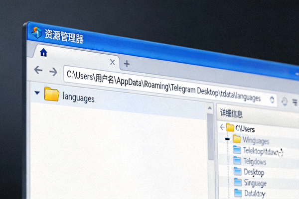 Windows文件资源管理器显示Telegram语言文件夹路径的截图